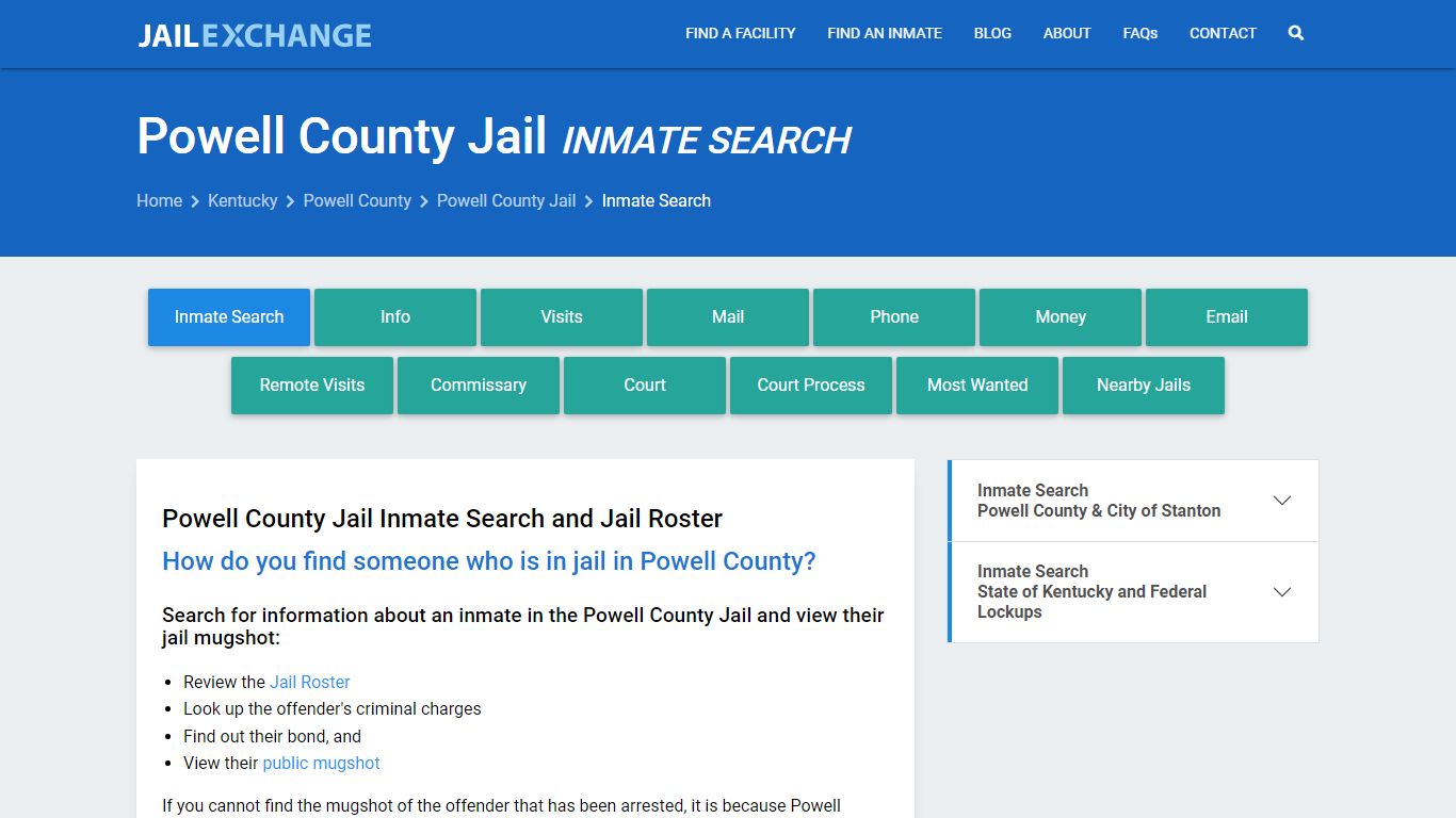 Inmate Search: Roster & Mugshots - Powell County Jail, KY - Jail Exchange